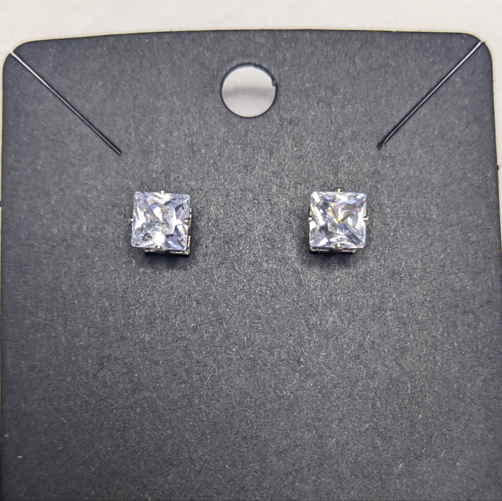 Cubic Zirconia Stud Earrings Medium